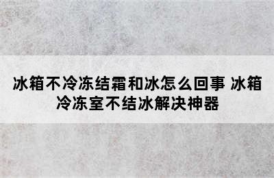 冰箱不冷冻结霜和冰怎么回事 冰箱冷冻室不结冰解决神器